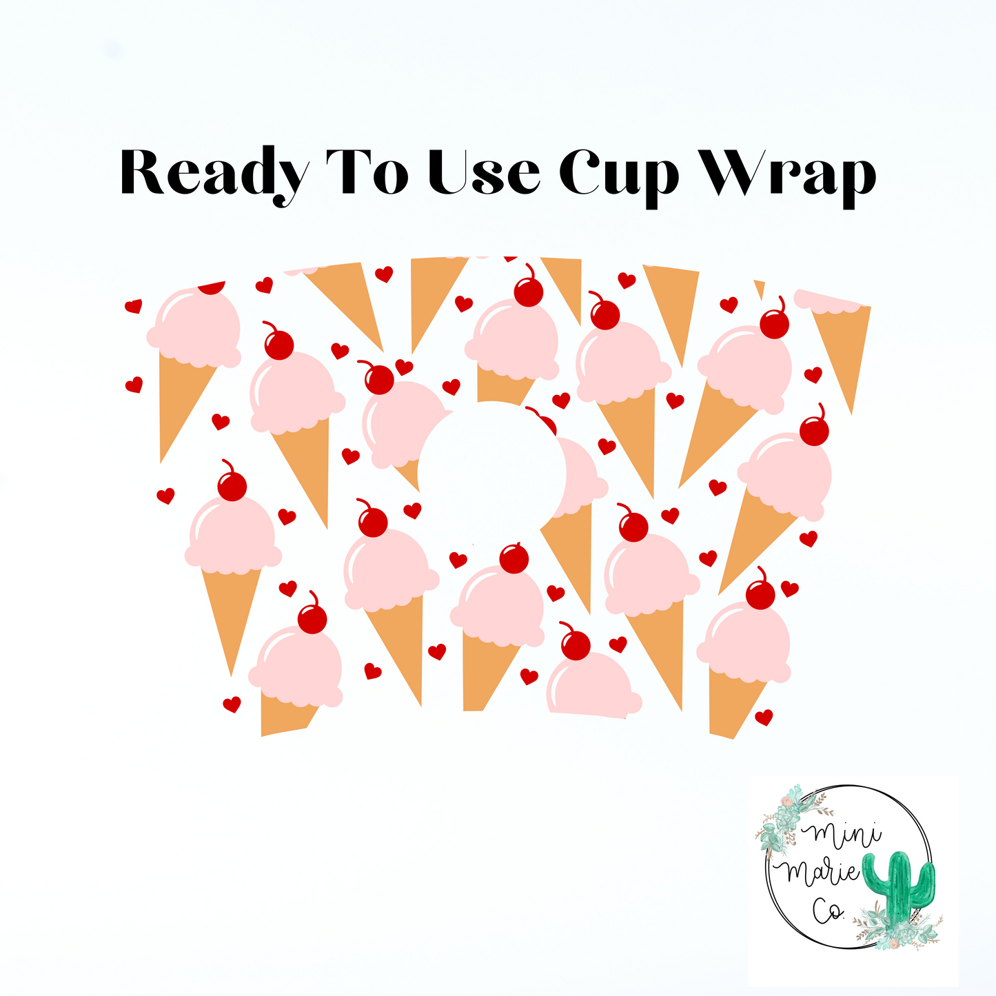 Ice Cream 24oz With Hole Cold Cup Wrap