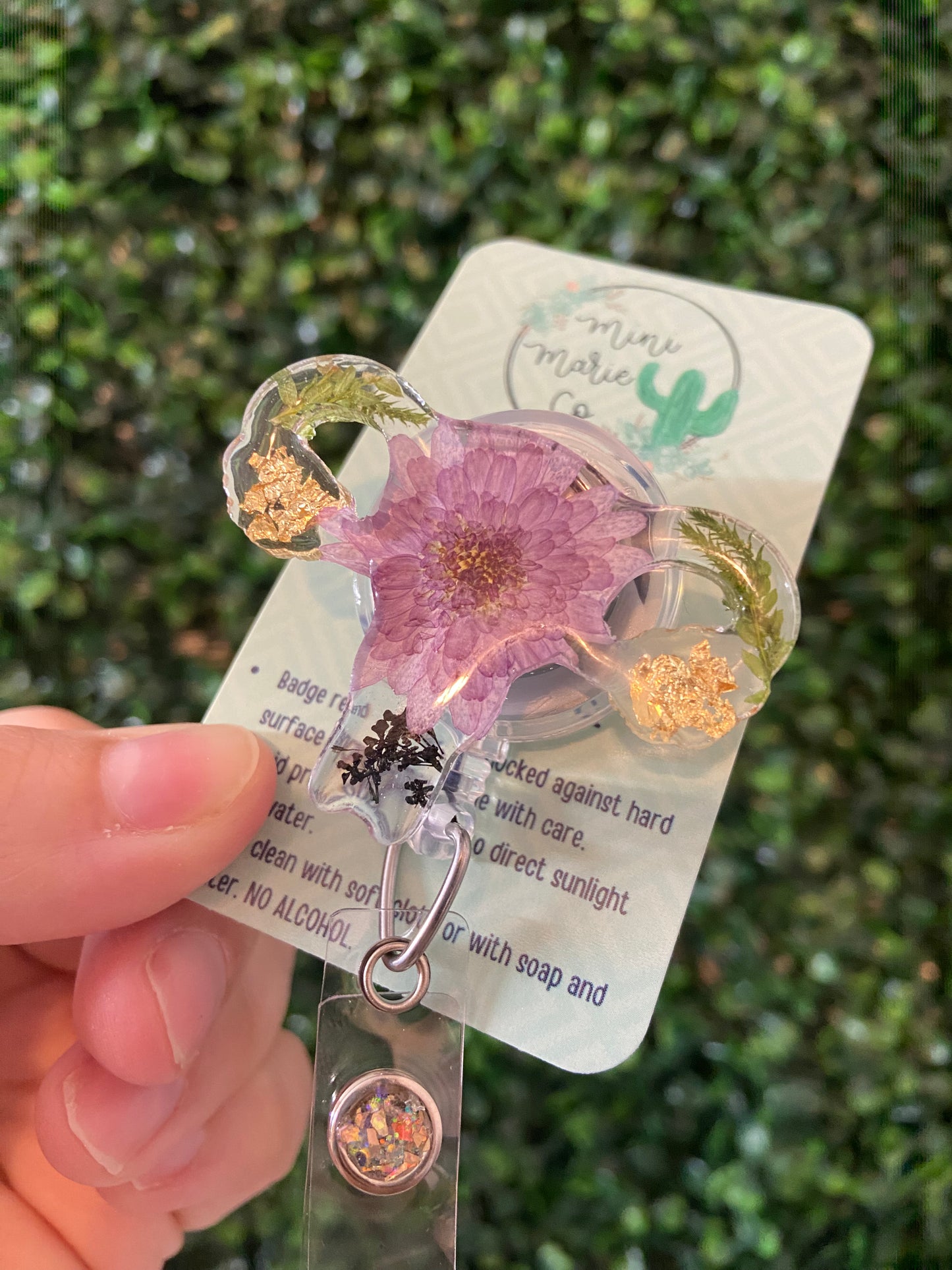 Floral Uterus Badge Reel