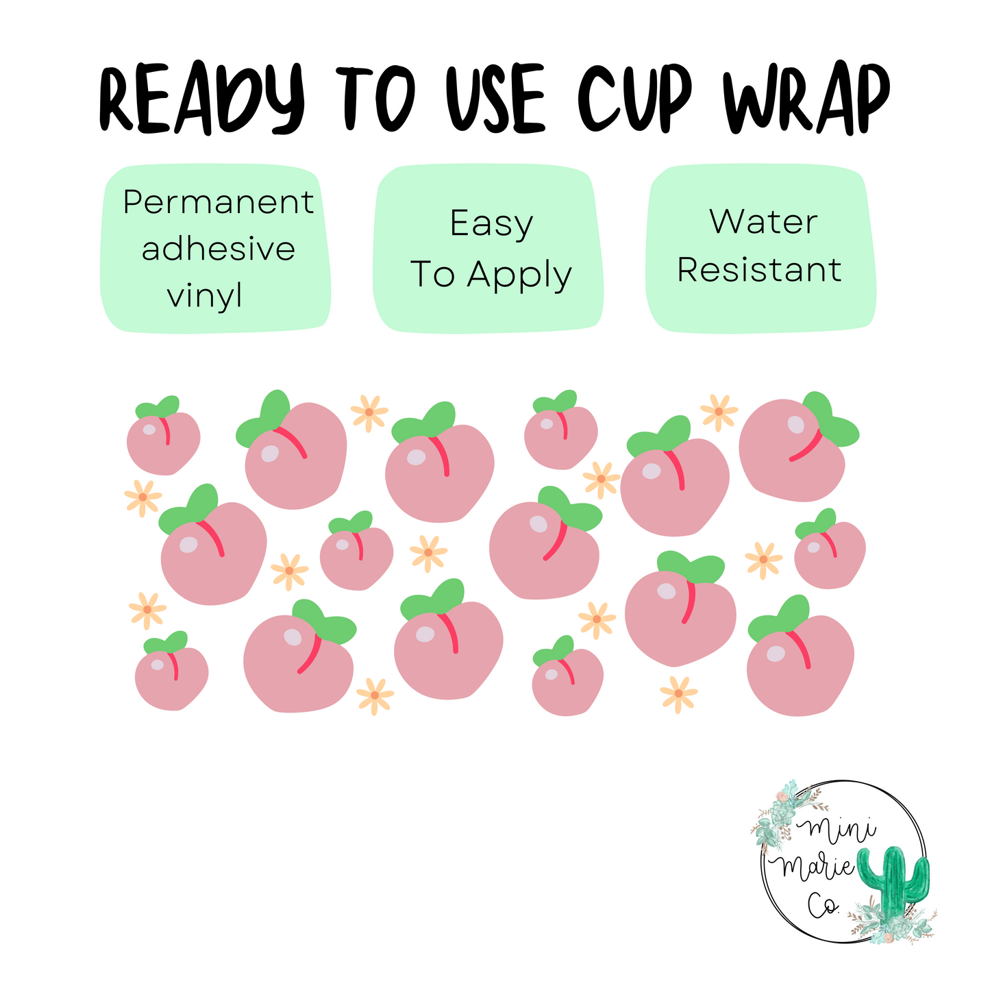 Peach 16 ounce cup wrap