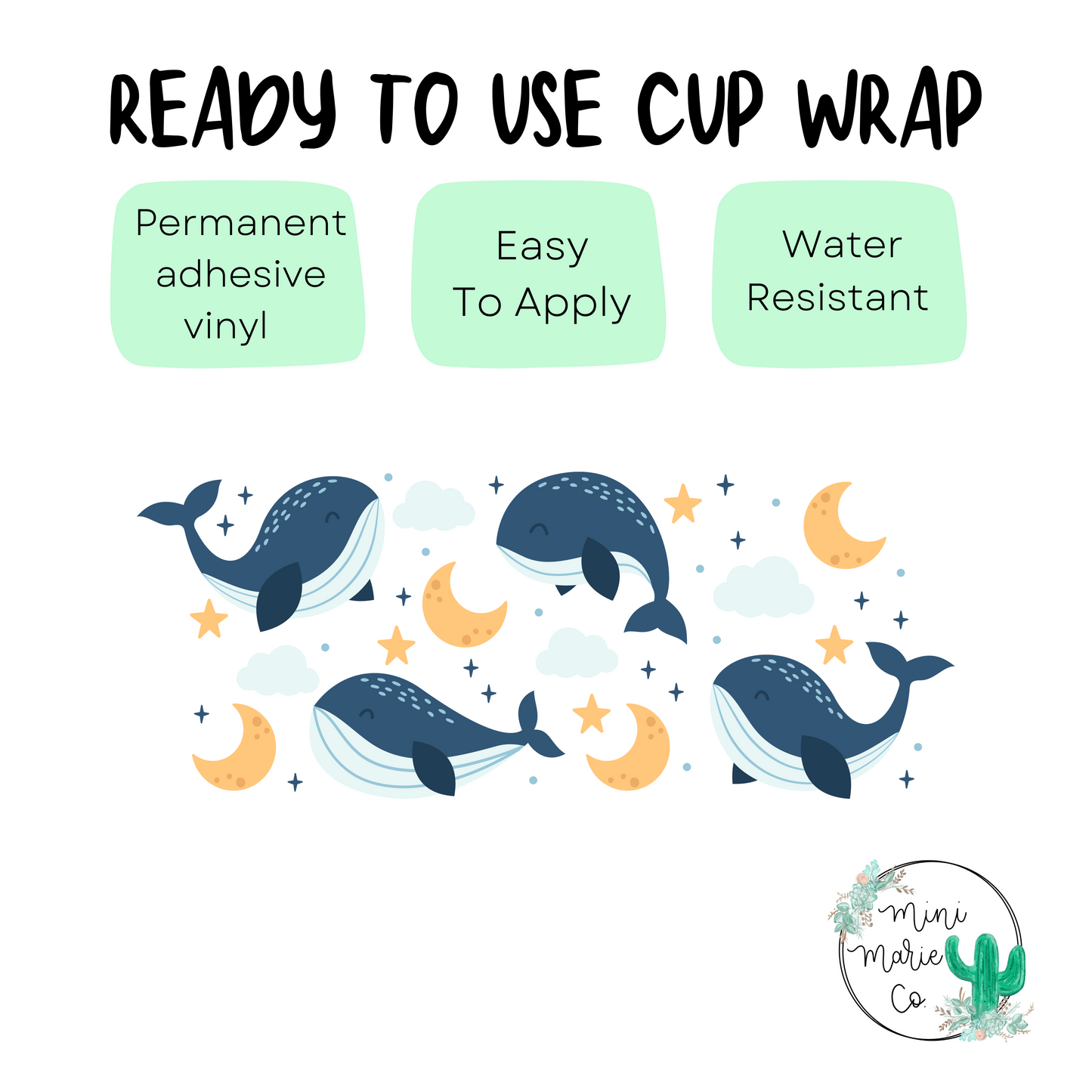 Cosmic Whale 16 ounce cup wrap