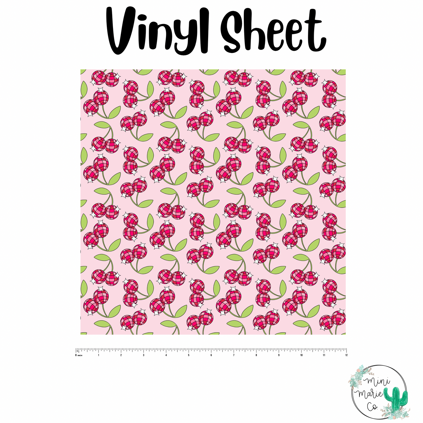 Cherry Disco Vinyl Sheet 12x12