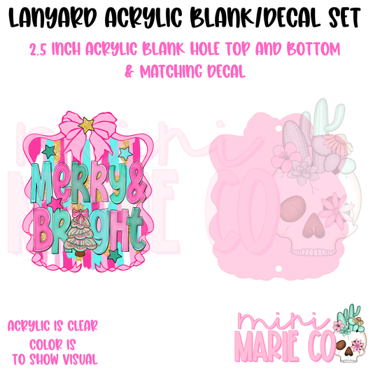 Pink Merry and Bright Lanyard Set