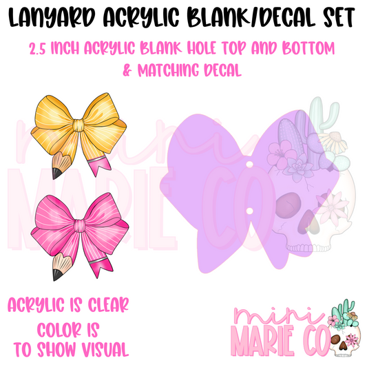 Pencil Bow Lanyard Set