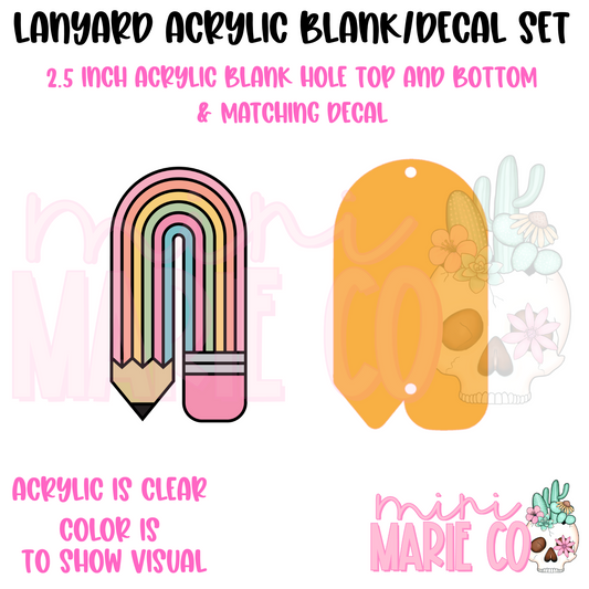 Rainbow Pencil Lanyard Set