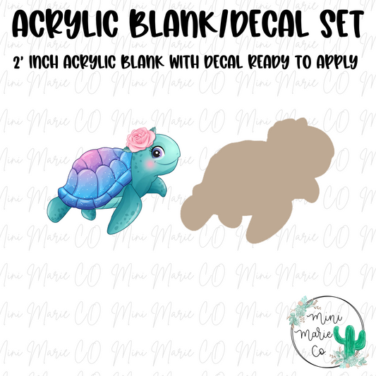 Baby Sea Turtle Acrylic Blank/Decal Set