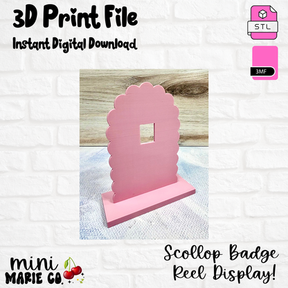 Scollop Badge Reel Display 3D Printed Digital File