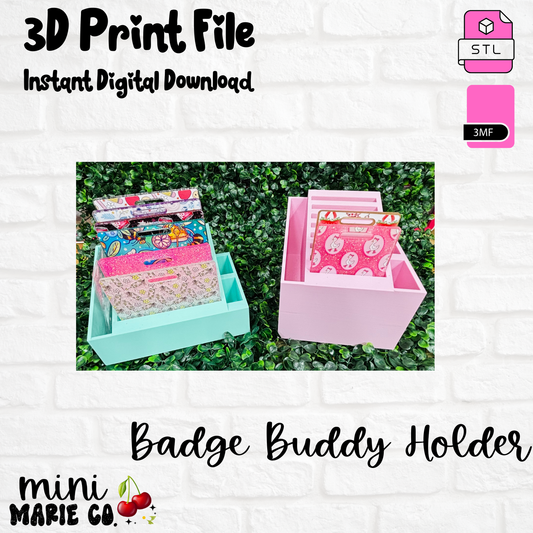 Badge Buddy Vertical and Horizontal 3D Printed Digital File