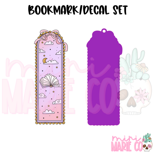 Reader Open Book Acrylic Bookmark/Decal Set