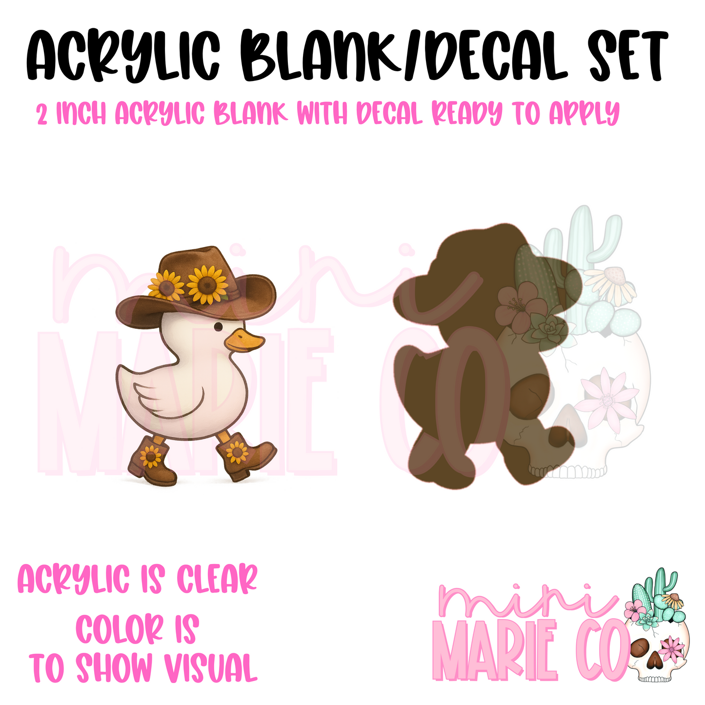 Sunflower Cowboy Duck Acrylic Blank/Decal Set
