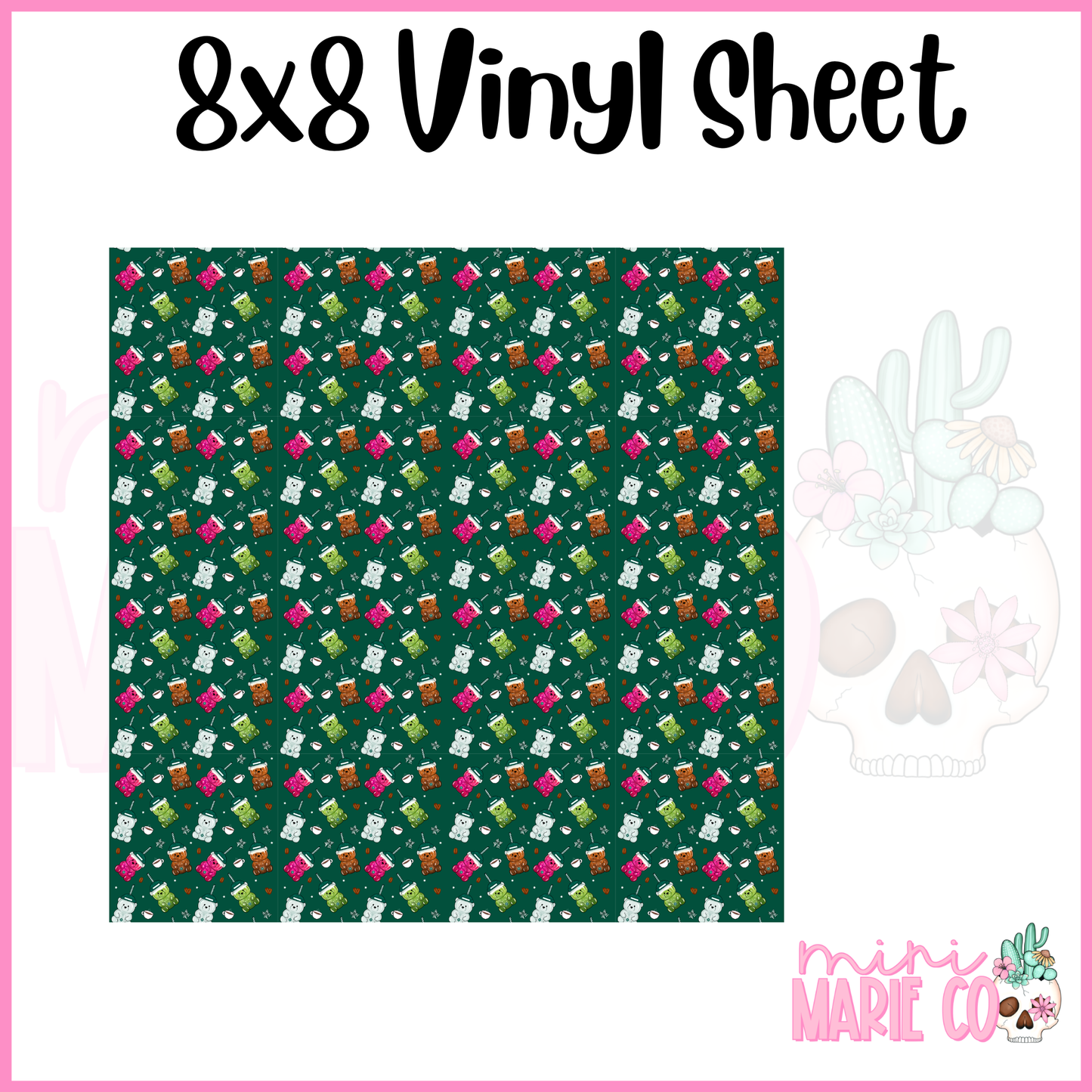Coffee Bears Vinyl Sheet 8x8