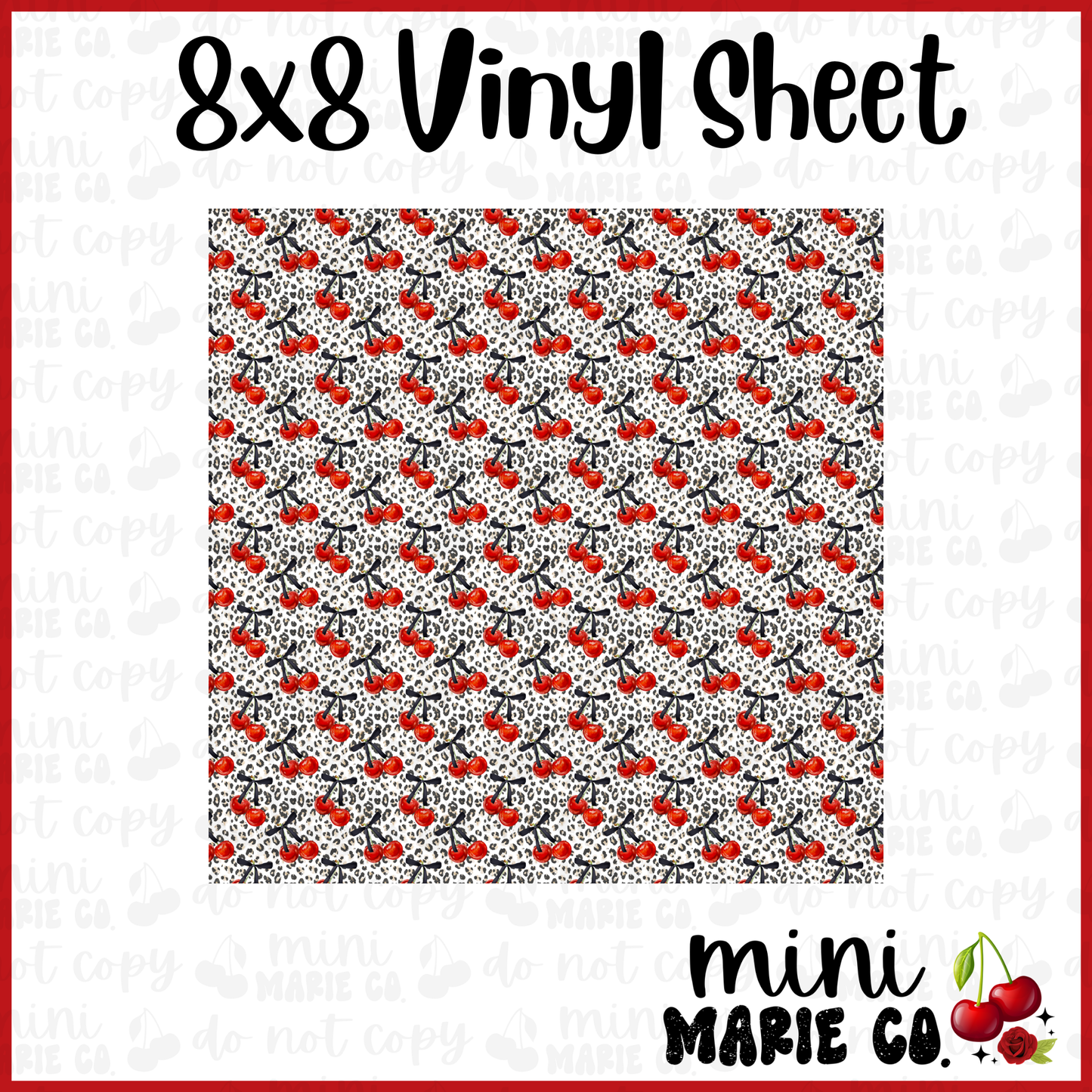 Leopard Cherries Vinyl Sheet 8x8