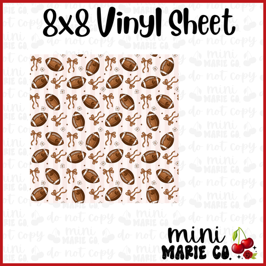 Football Bow Vinyl Sheet 8x8