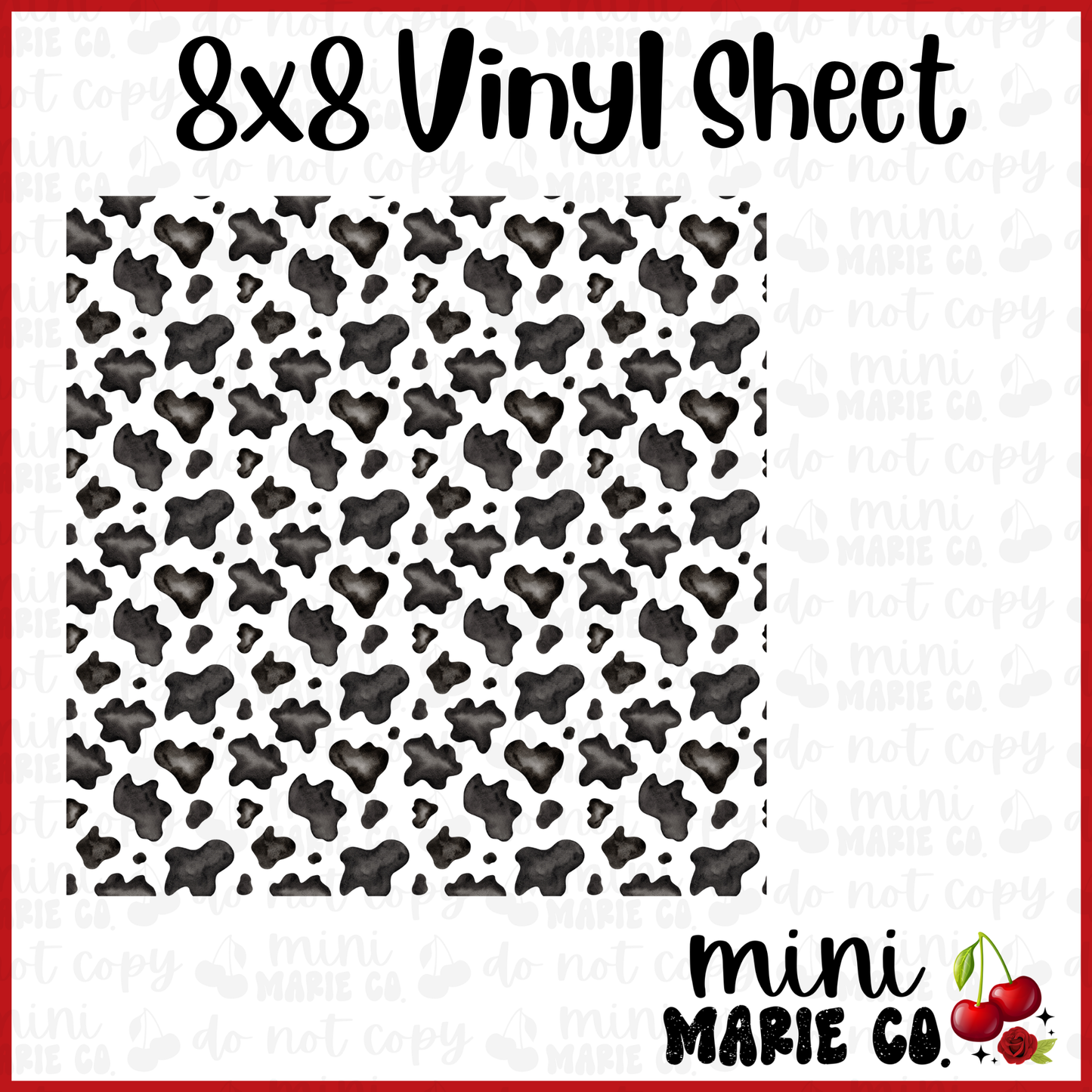 Cow Print Vinyl Sheet 8x8