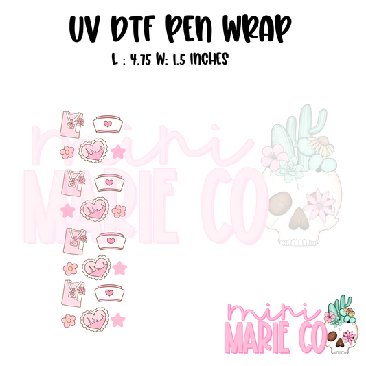 Cute Nurse Scrub Top UV DTF Pen Wrap