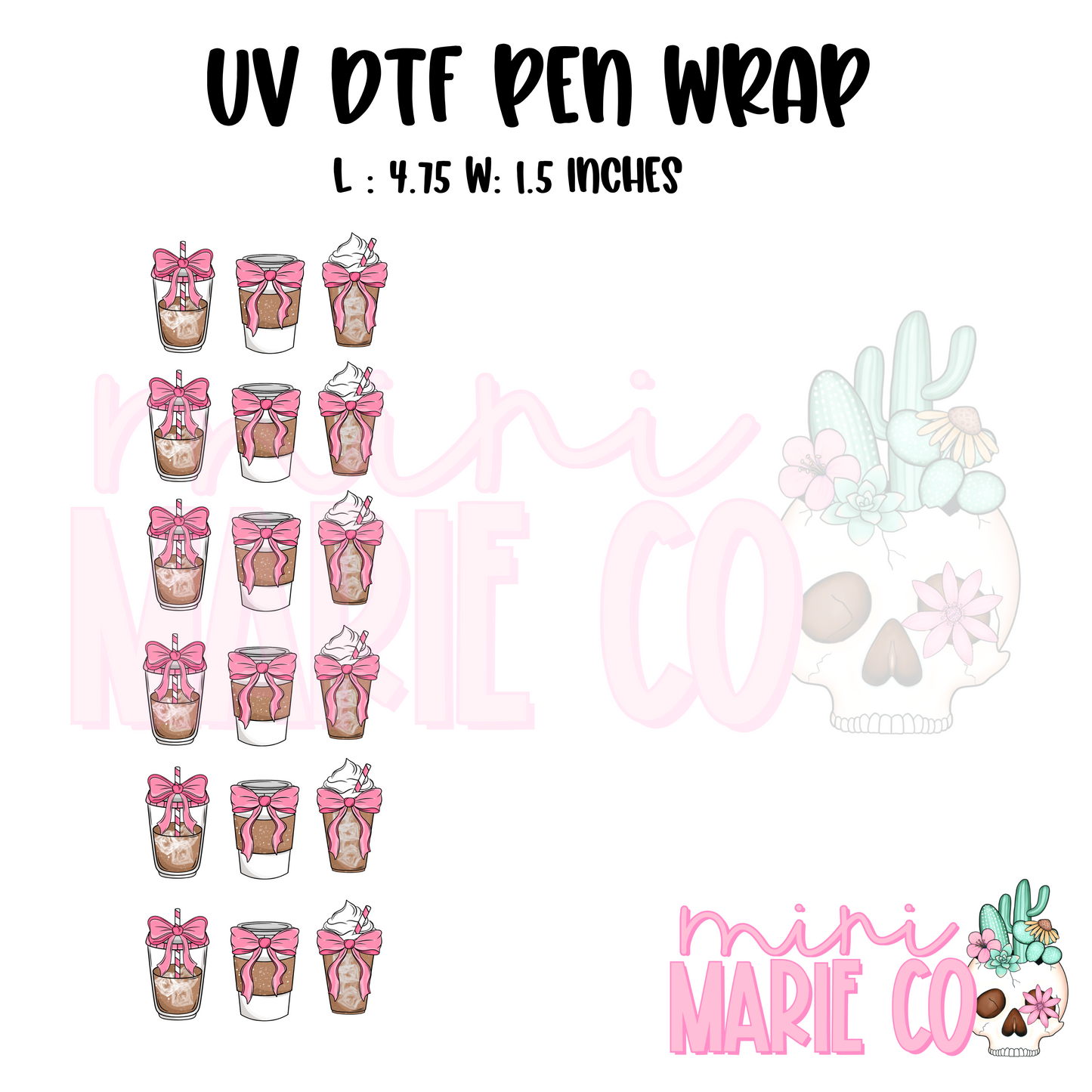 Girlie Coffee UV DTF Pen Wrap