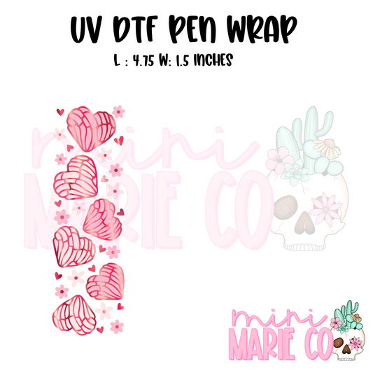 Concha Hearts UV DTF Pen Wrap
