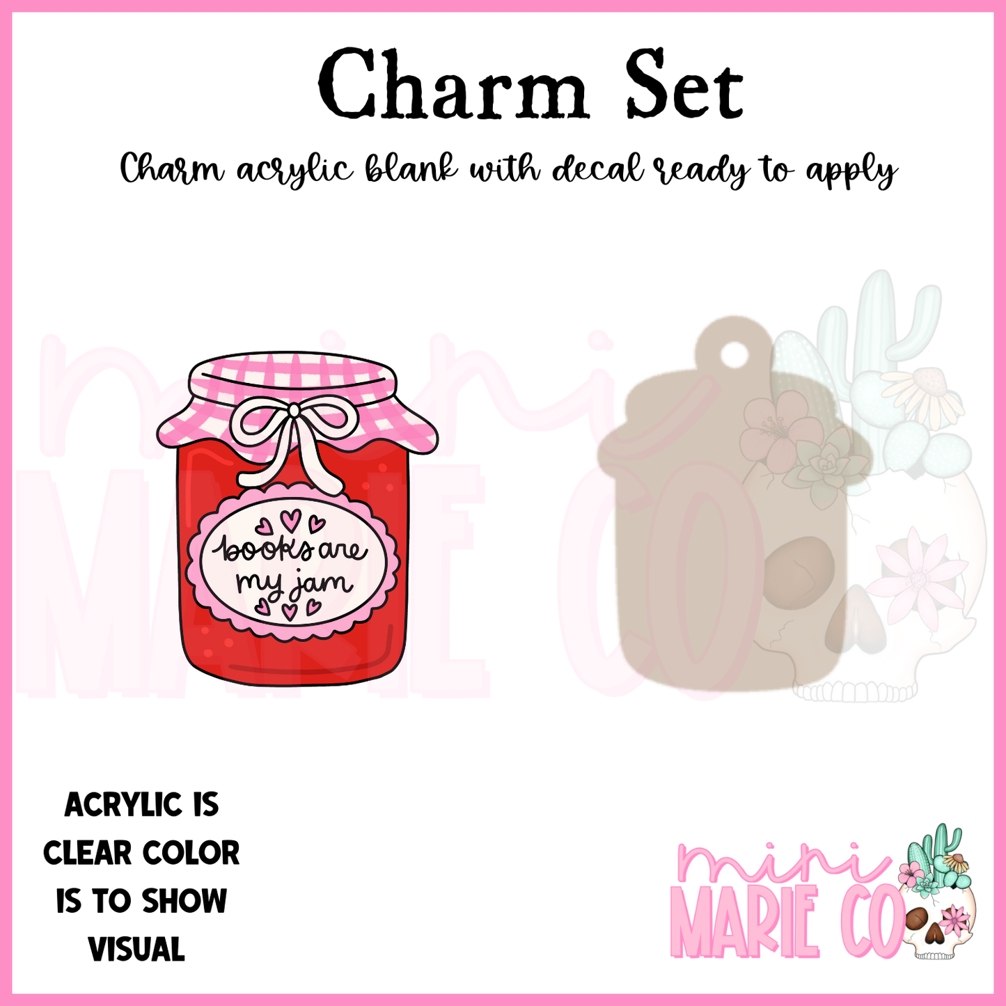 Books Are My Jam Charm/Decal