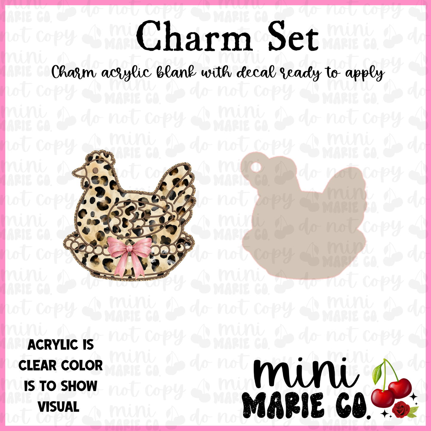 Leopard Hen Charm/Decal