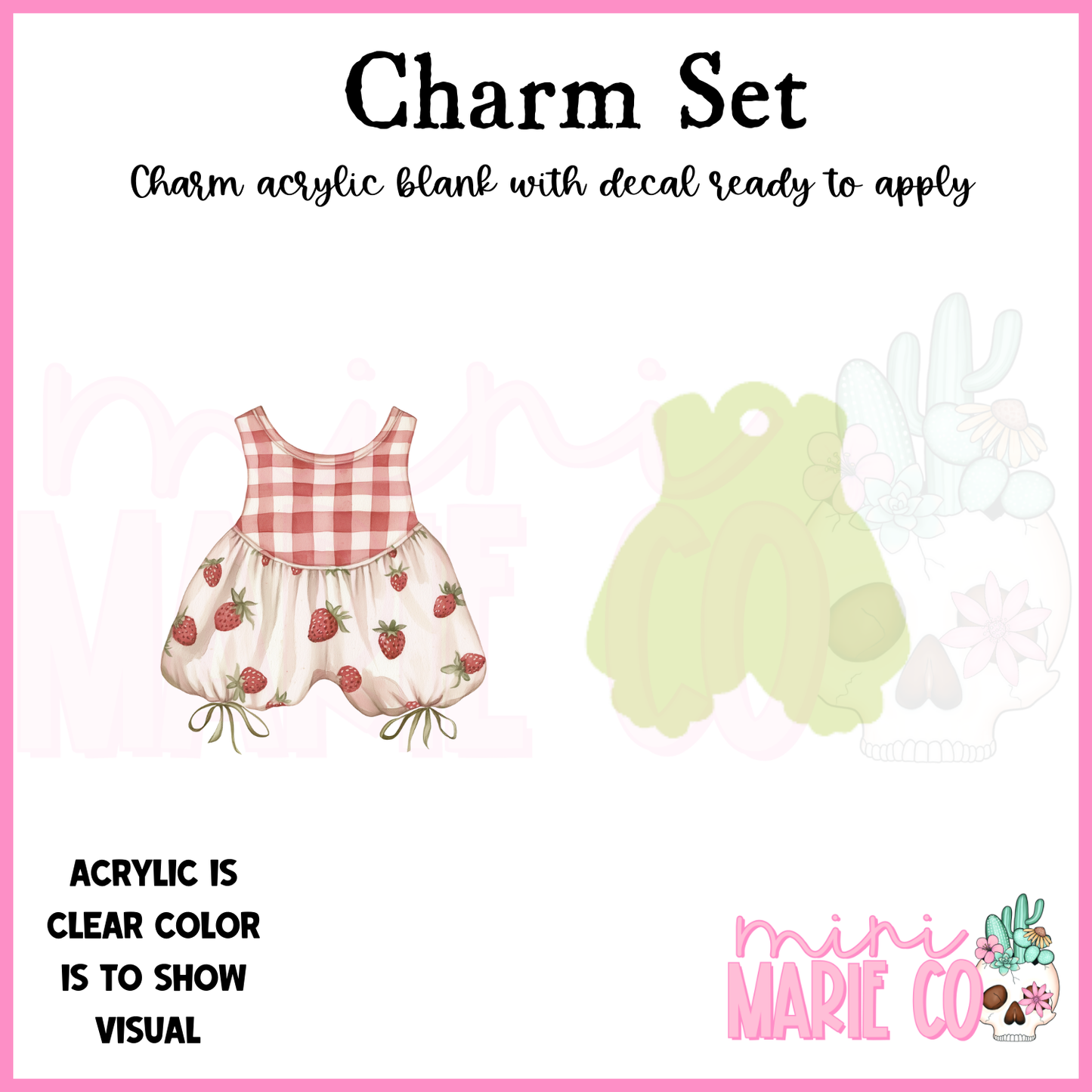Strawberry Romper Charm/Decal