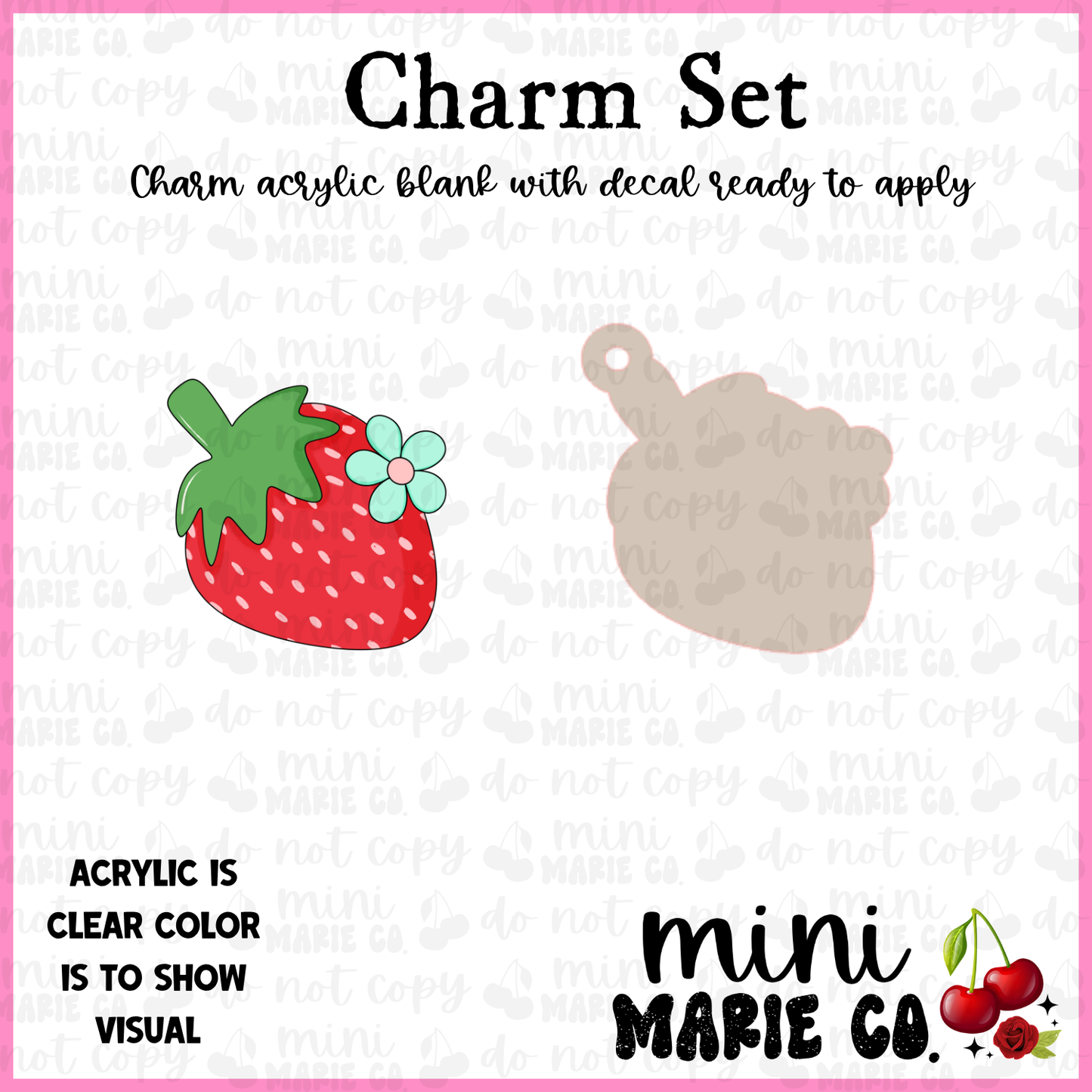 Strawberry Daisy Charm/Decal