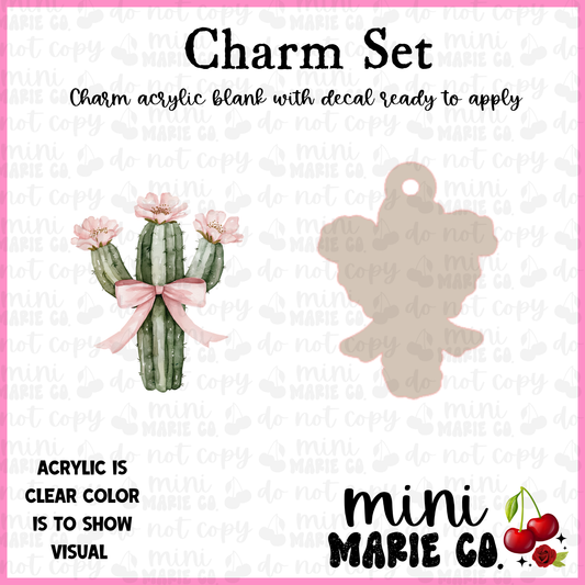 Cactus with Bow Charm/Decal