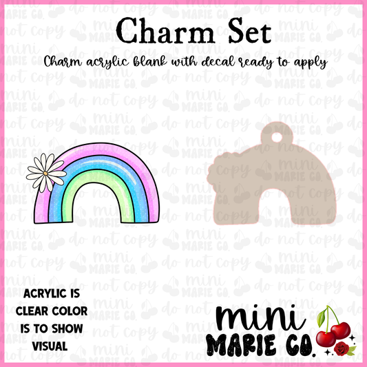 Rainbow Daisy Charm/Decal