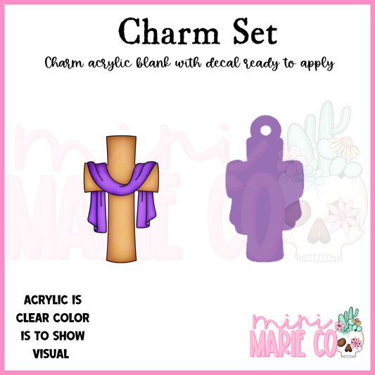 Cross with Cloth Charm/Decal