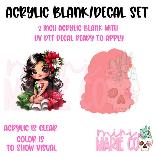 Latina Fairy Acrylic Blank/ UV DTF Decal Set