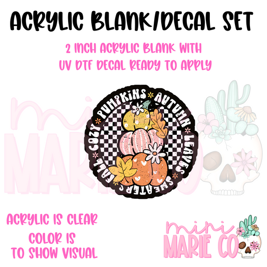 Pumpkin, Autumn, Leaves and More Acrylic Blank/ UV DTF Decal Set