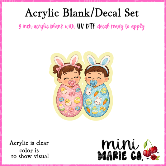 Easter Babies Acrylic Blank/ UV DTF Decal Set