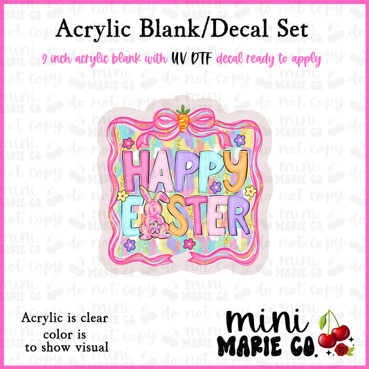 Happy Easter Acrylic Blank/ UV DTF Decal Set