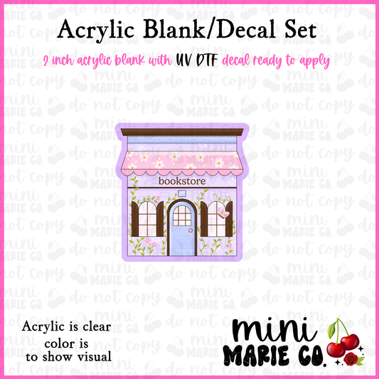 Spring Summer Bookstore Acrylic Blank/ UV DTF Decal Set