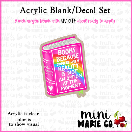 Book Instead of Coping Acrylic Blank/ UV DTF Decal Set