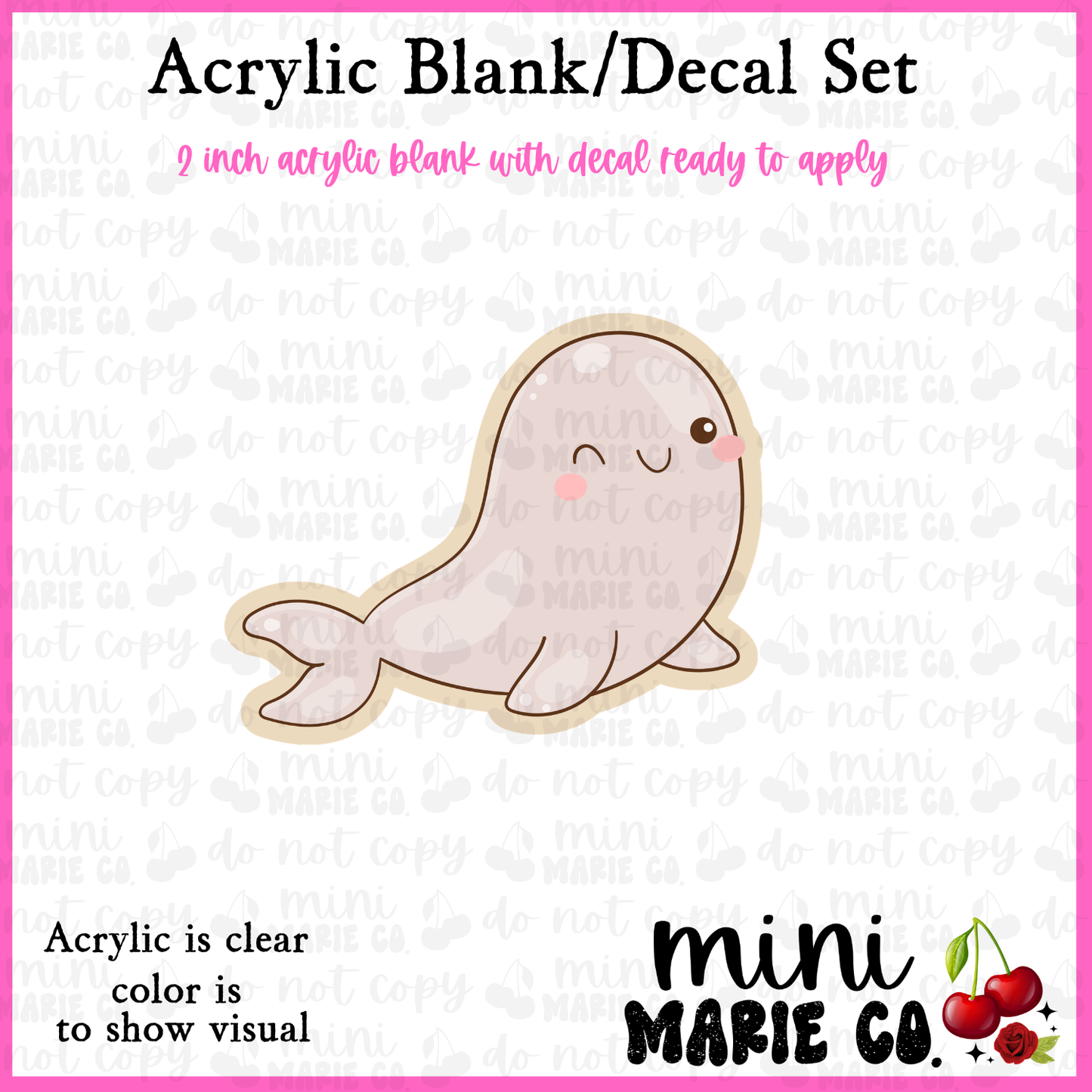 Ocean Animals Seal Acrylic Blank/Decal Set