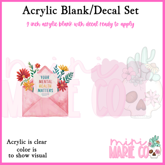 Your Mental Health Matters Envelope Blank/Decal Set