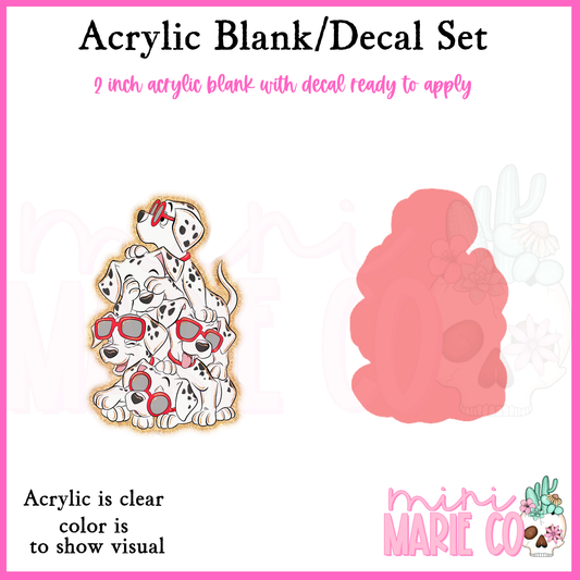 Cute Dalmatians Acrylic Blank/Decal Set