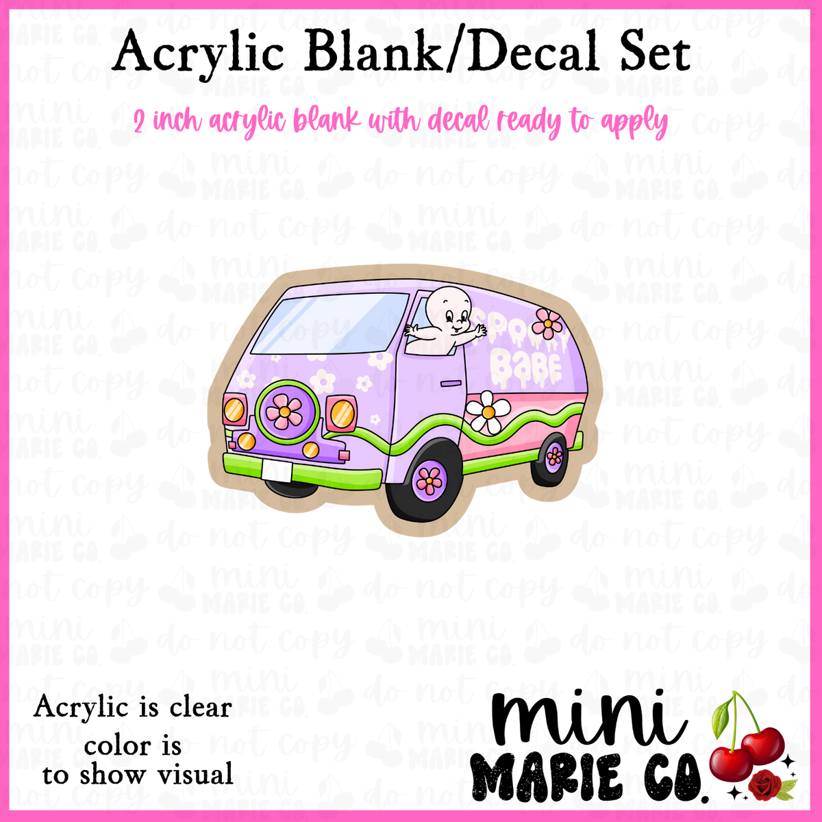 Spooky Babe Ghost Van Acrylic Blank/Decal Set