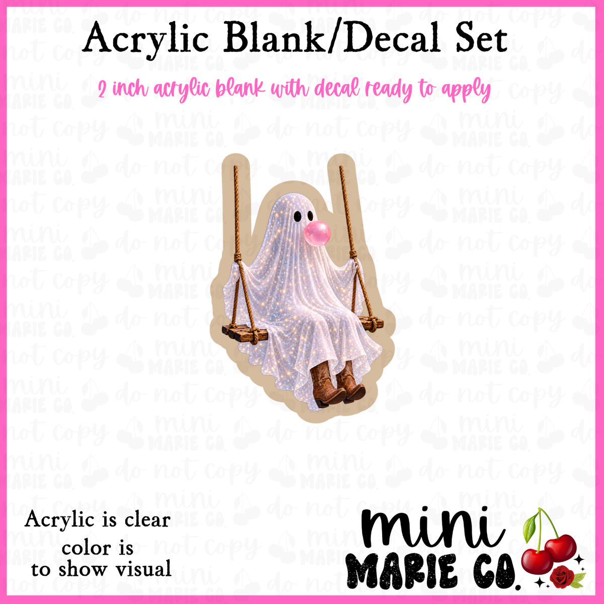 Ghost on Swing Acrylic Blank/Decal Set
