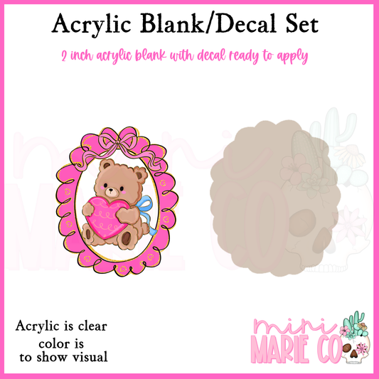 Heart Bear in Frame Acrylic Blank/Decal Set