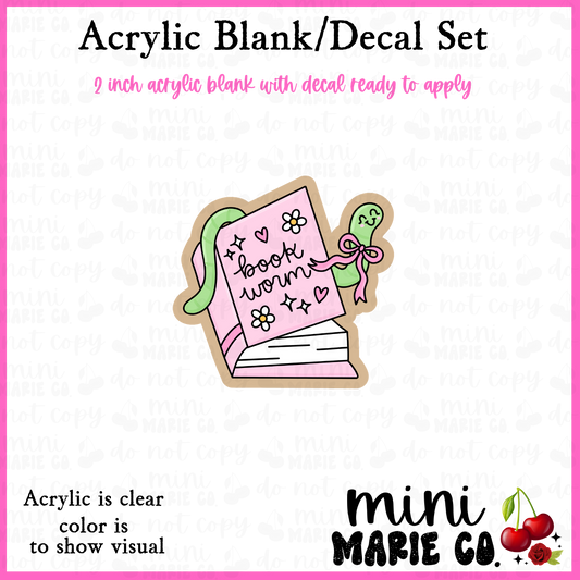 Bookworm Acrylic Blank/Decal Set