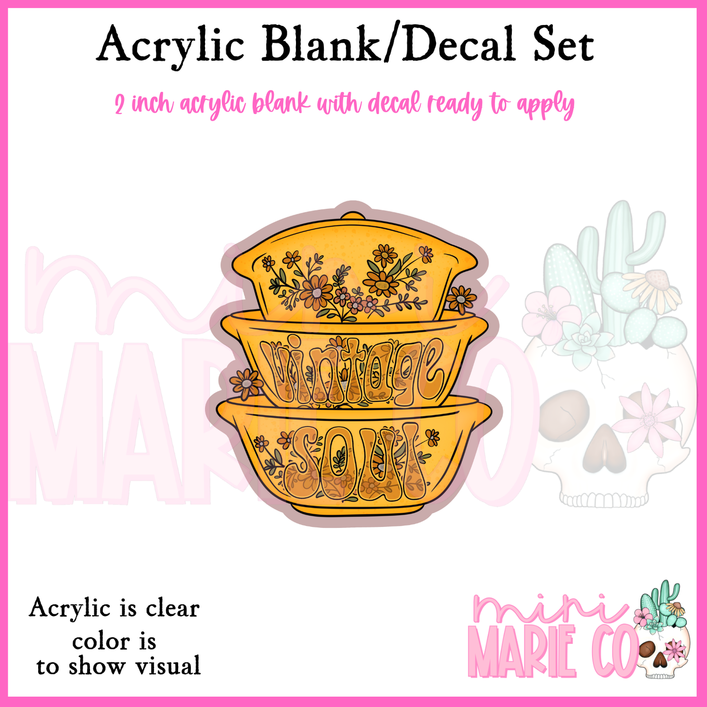 Vintage Soul  Acrylic Blank/Decal Set