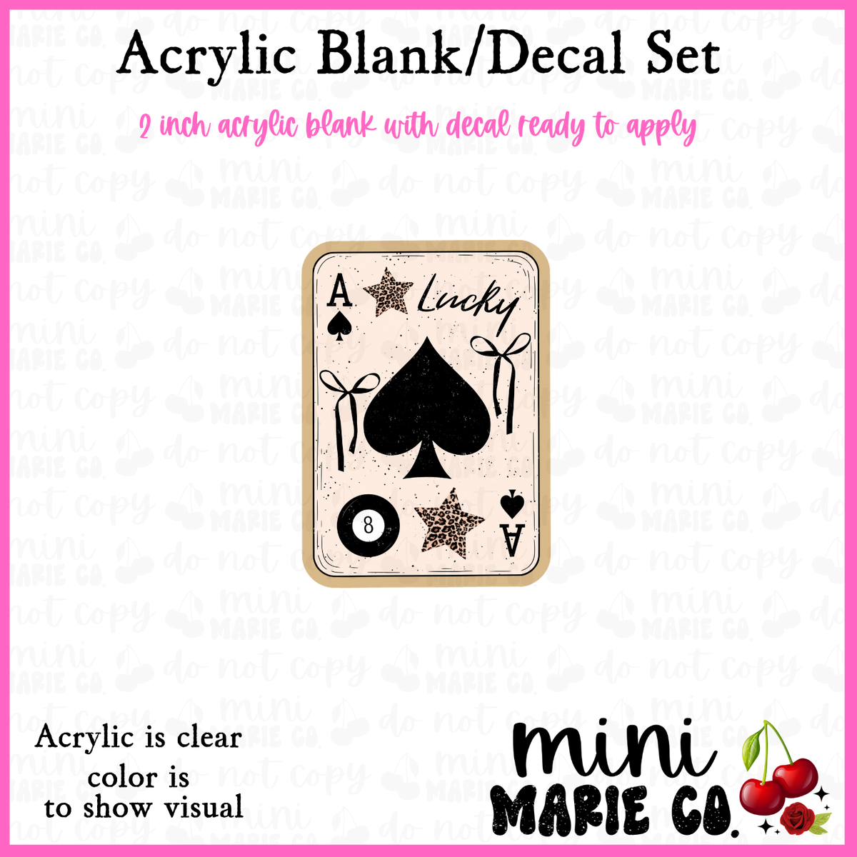 Lucky Ace Acrylic Blank/Decal Set
