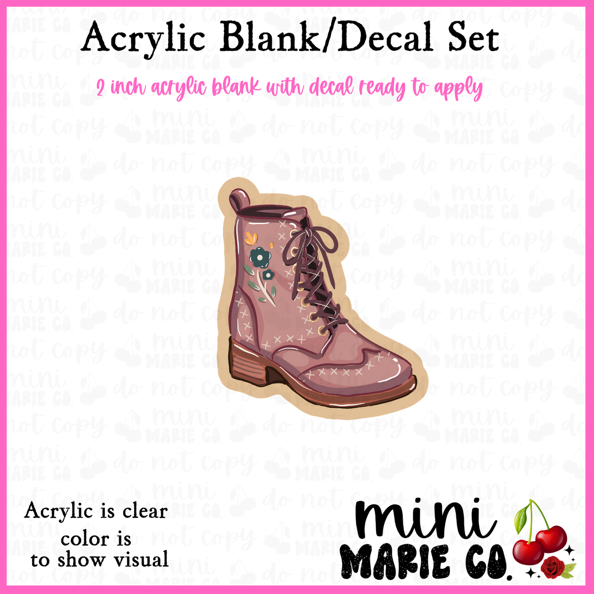 Autumn Boot Cozy Acrylic Blank/Decal Set