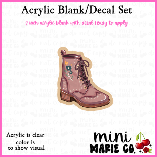 Autumn Boot Cozy Acrylic Blank/Decal Set