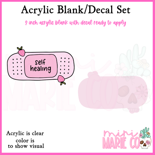Self Healing Bandaid Acrylic Blank/Decal Set