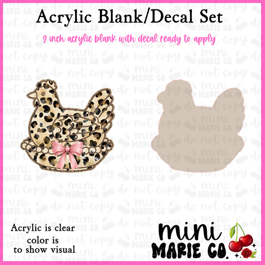 Leopard Hen Acrylic Blank/Decal Set