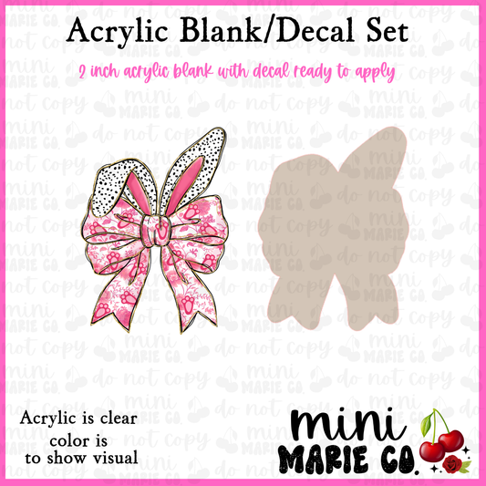 Coquette Bow Bunny Ears Acrylic Blank/Decal Set