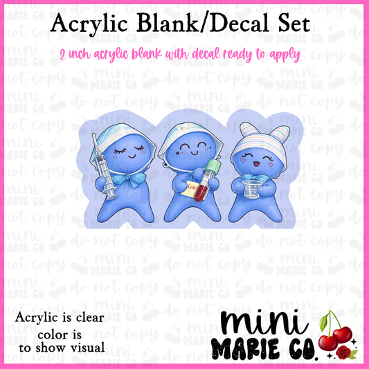 Glove Baby Trio Acrylic Blank/Decal Set