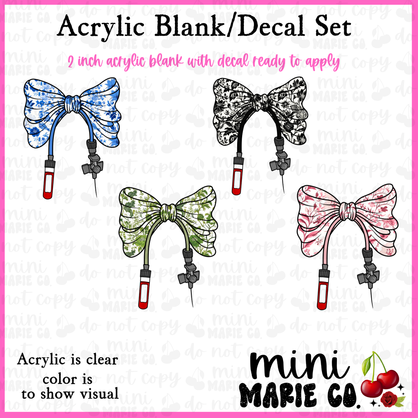 Butterfly Phlebotomist  Acrylic Blank/Decal Set