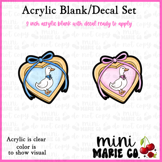 Goose Locket Acrylic Blank/Decal Set